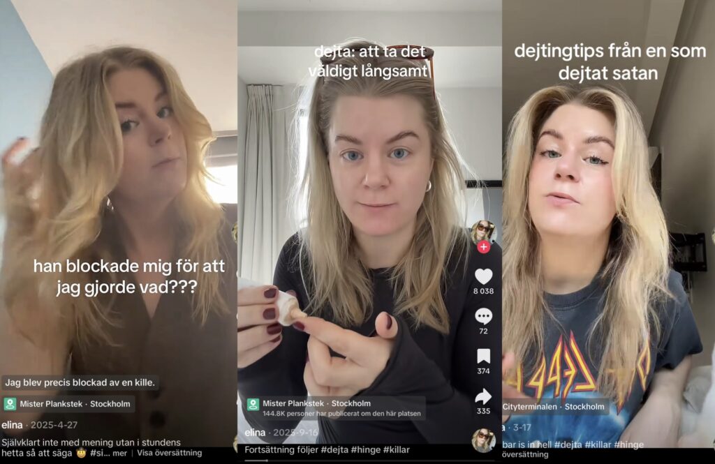 Elina delar sin dejting på Tiktok